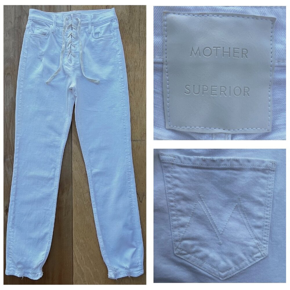 MOTHER SUPERIOR THE LACE UP DAZZLER ANKLE CHEW WOMEN’S JEANS sz 26 High Rise